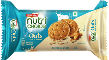 Britannia NutriChoice Oats Milk Almond Cookies 75g