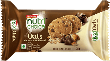 Britannia NutriChoice Oats Choco Almond Flavoured Cookies