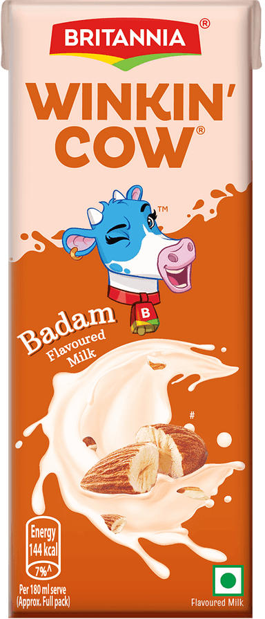Britannia Winkin Cow Badam Flavour Sweet and Delicious Milk